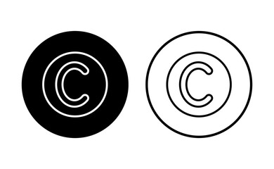 Copyright icon set. copyright symbols