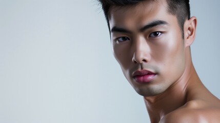 studio portrait of an asian male model 