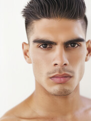Fototapeta premium studio portrait of a young latino man with a white background