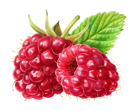 raspberry watercolor digital painting good quality