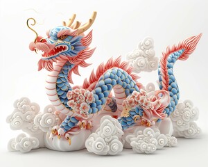 Illustration of the oriental dragon symbolizing good luck and good luck - 806456215