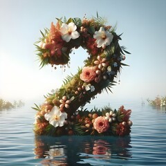 Fototapeta premium 2 create with leafs and flowers.