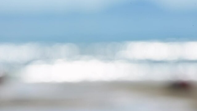 Blurred background golden glitter shiny sparkling banner. Glitter digital light blur bokeh glow soft backdrop effect. Gold bokeh template for digital presentation slideshow background desgn element