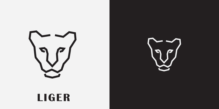 Liger head logo design,animal logo.