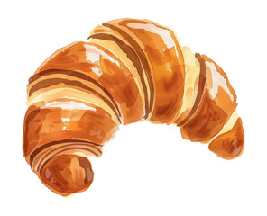 croissant watercolor digital painting good quality