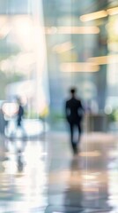 Blurred Connections: A Group of People Engaging in a Room with Abundant Chairs and Tables.