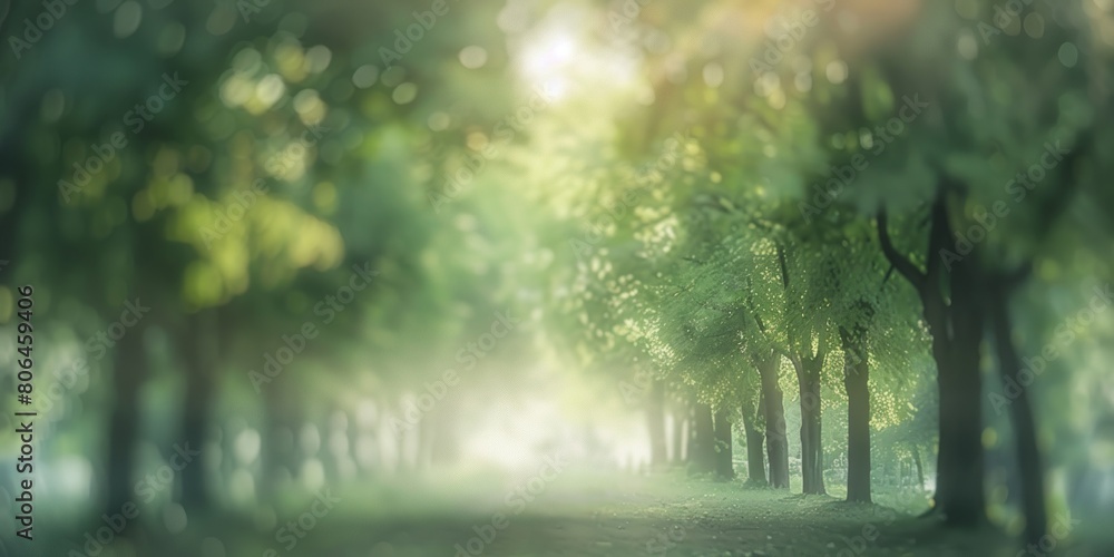 Poster a forest with trees and a path