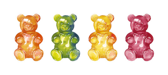 gummy bear watercolor digital painting good quality