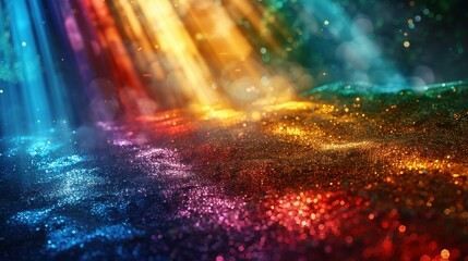 Fototapeta premium Ethereal Chroma: Radiating Rainbow Light