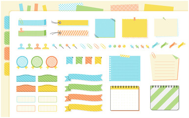 A set of bright and pop memo frames (vector)