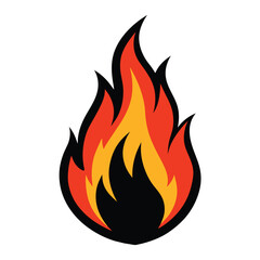 Solid Realistic fire flames vector design