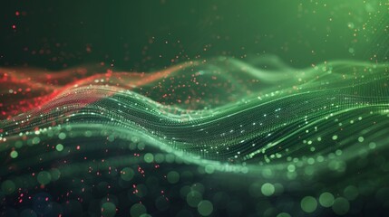 A large green slide represents the wavelike behavior of particles while a red slide symbolizes the particlelike nature of light.