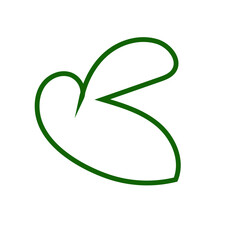 Green outline abstract shapes vector 