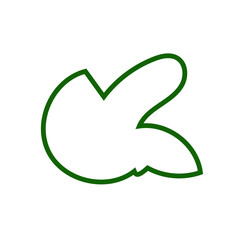 Green outline abstract shapes vector 