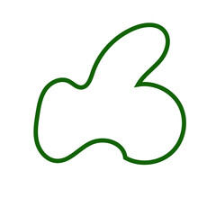 Green outline abstract shapes vector 