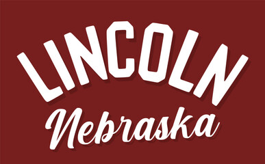 lincoln nebraska on red background