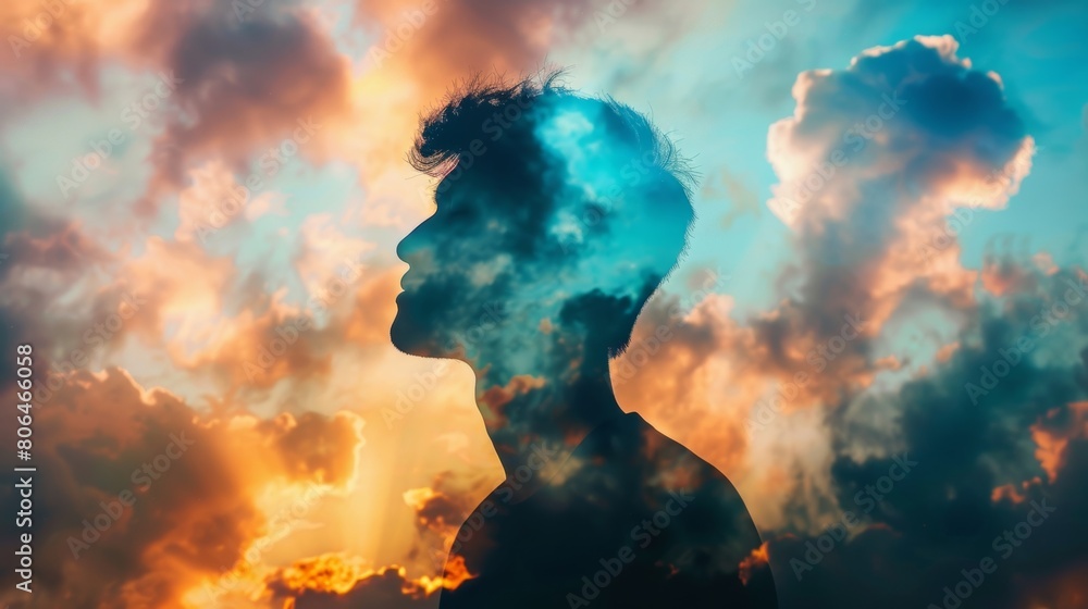 Poster with each new stroke the man is able to let go of negative thoughts and fears and focus on the prese