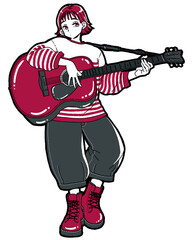 ギターを抱えた女の子