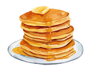 pancake watercolor digital painting good quality
