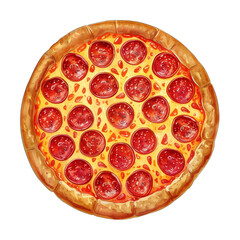 whole pizza watercolor digital painting good quality