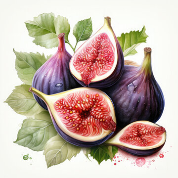 recommend clip art: Watercolor Colorful Fig Illustration, Generative Ai