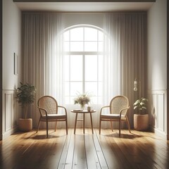 living room interior with two chair	
