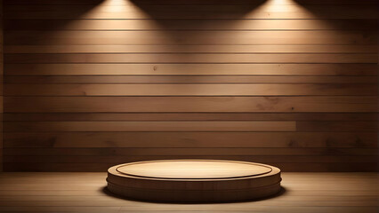 Product Presentation Platform: Wooden Podium Design