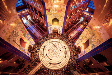 Inside of Basilica of the National shrine of our lady of Aparecida. A religious destination in...