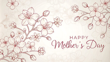 Mothers Day celebration with beautiful cherry flowers