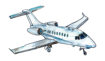 airplane watercolor digital painting good quality