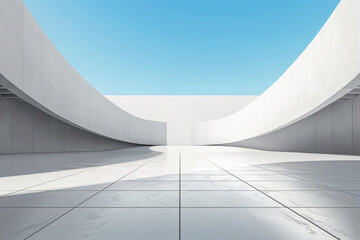 Concrete outdoor square building,Empty architectural background.