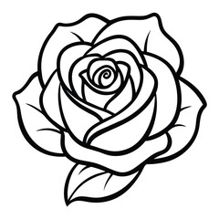 Solid color rose hand drawn vector design