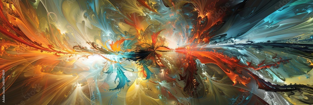 Poster abstract concept visualization techniques used to create an artistic image