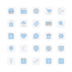 collection of simple and cool shopping app icons
