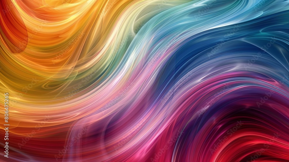 Poster abstract energy movement in bold colors, featuring a colorful array of shapes and sizes, including a