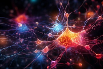 An intricate network of neural connections in the brain, illuminated with vibrant colors to showcase the complexity of the human mind 