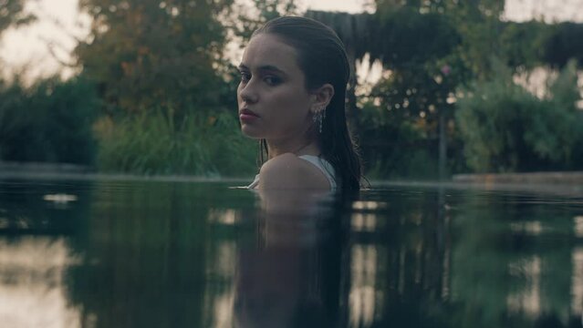 Model Posing above the Water