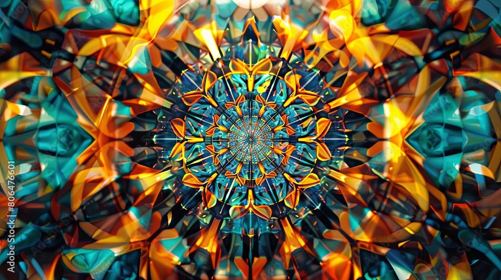 Poster abstract symmetric patterns in visual composition