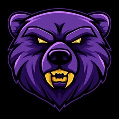 bear head simple logo esport style solid flat color