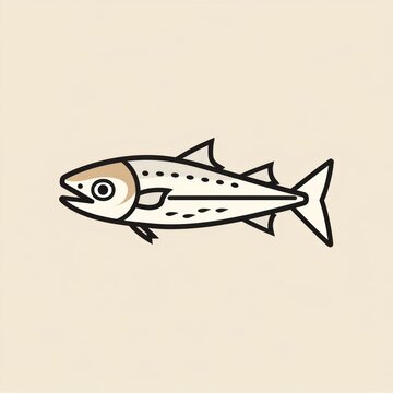 recommend clip art: barracuda fish cartoon flat illustration minimal line art
