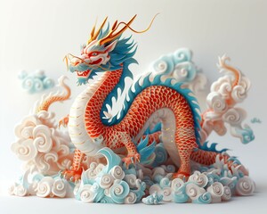 Illustration of the oriental dragon symbolizing good luck and good luck - 806476891