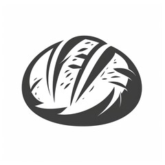 bread simple monoline shop badge Logo vector