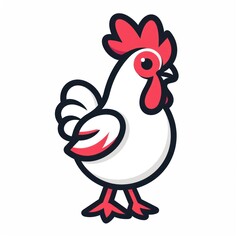 chicken simple logo monoline solid flat color