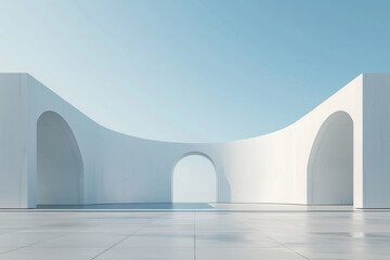 Concrete outdoor square building,Empty architectural background. 