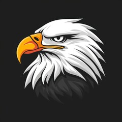 dark eagle head simple logo solid flat color