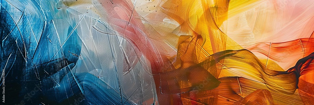 Aufkleber contrast between solidity and transparency in this abstract painting