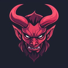demon head simple logo solid flat color