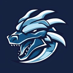dragon head simple logo esport style solid flat color