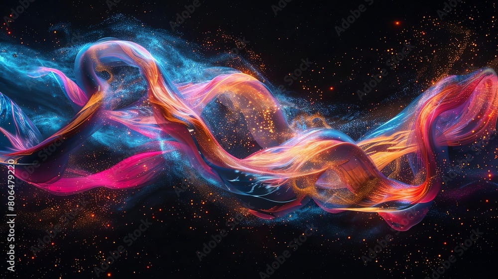 Poster dynamics of abstract movement with kinetic techniques in the space