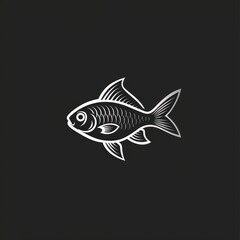 fish simple monoline shop logo vector